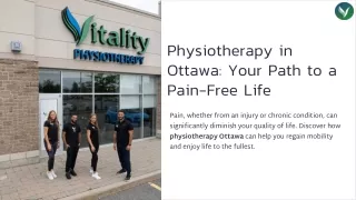 Living Pain-Free Physiotherapy Ottawa | Vitality Physiotherapy and Wellness Cent