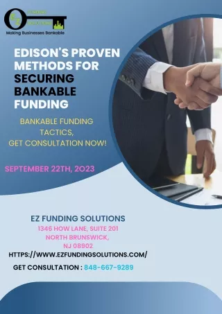 Edison's Proven Methods for Securing Bankable Funding