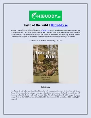taste of the wild hibuddy se