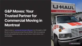 G&P Moves: Your Trusted Partner for Commercial Moving in Montreal