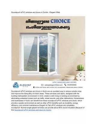soundproof upvc windows and doors in cochin