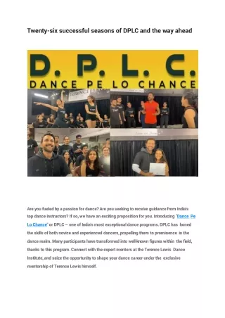twenty six successful seasons of dplc