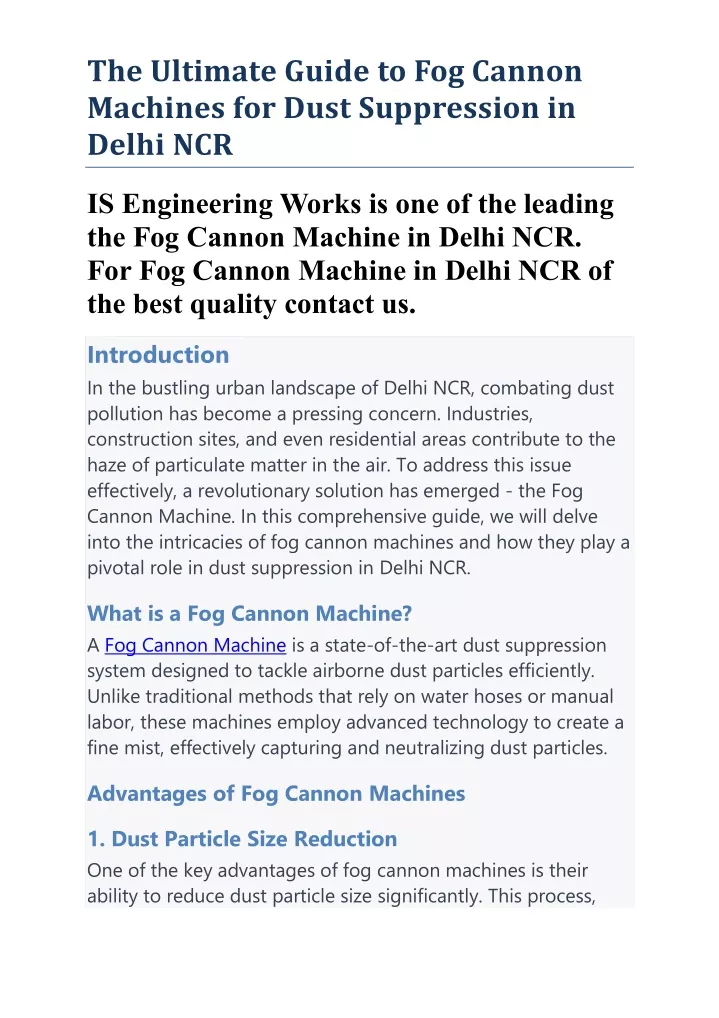the ultimate guide to fog cannon machines