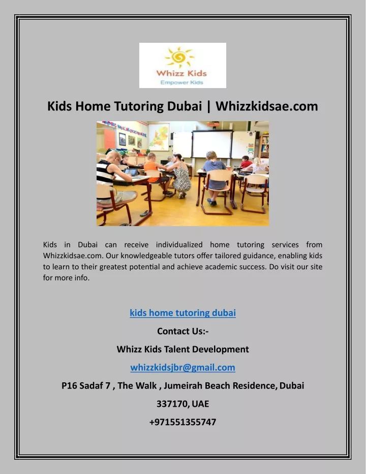 kids home tutoring dubai whizzkidsae com