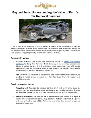 Beyond Junk_ Understanding the Value of Perth’s Car Removal Services