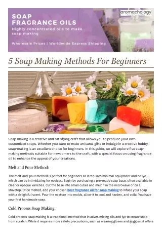 5 Soap Making Methods For Beginners