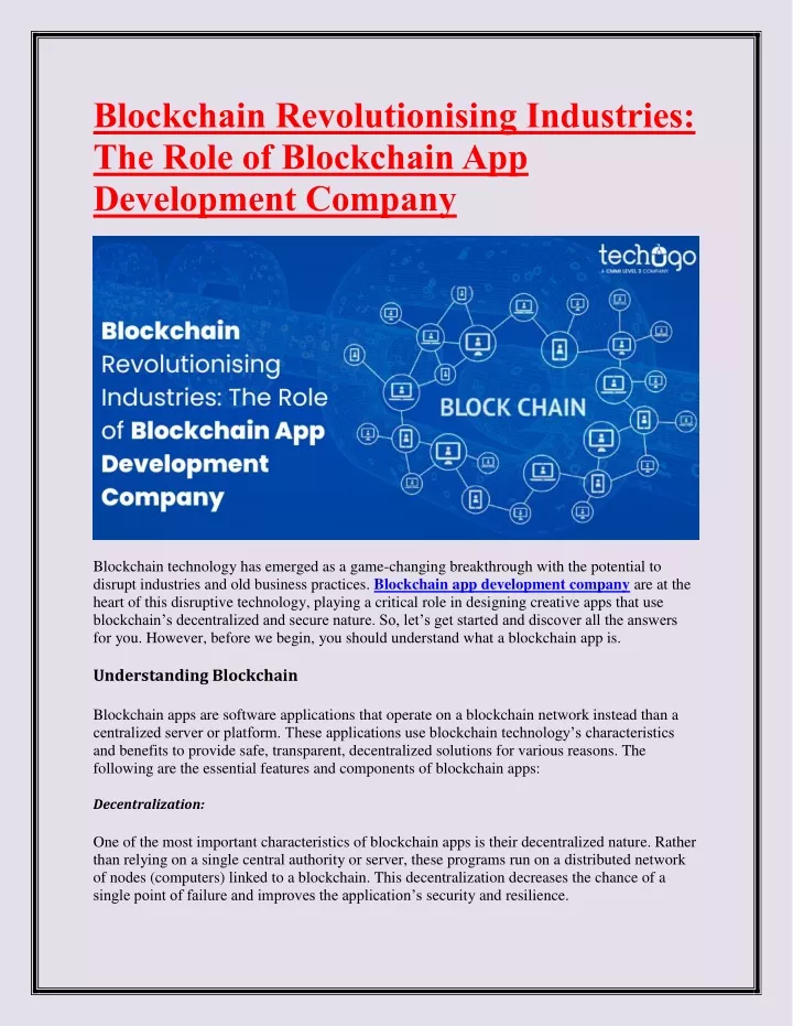 blockchain revolutionising industries the role