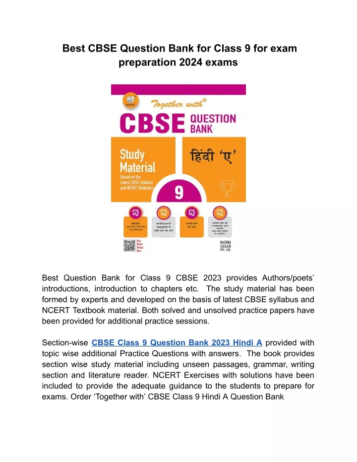 best cbse question bank for class 9 for exam