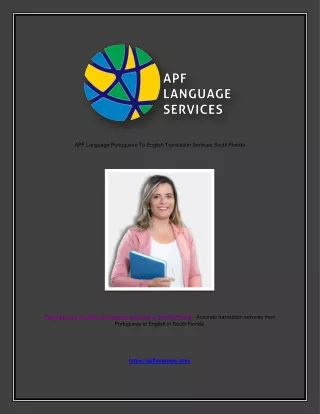 APF Language Portuguese To English Translation Services South Florida