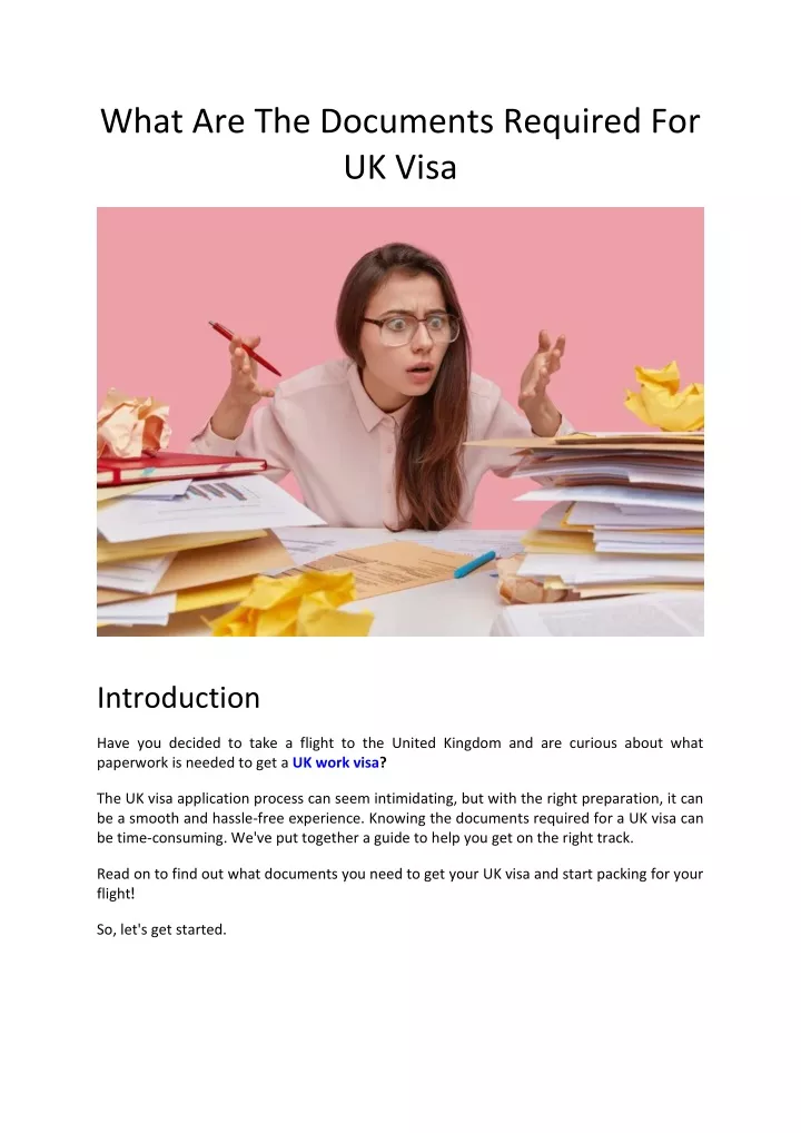what are the documents required for uk visa