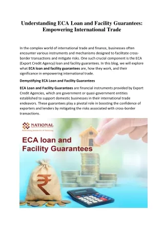 Understanding ECA Loan and Facility Guarantees Empowering International Trade