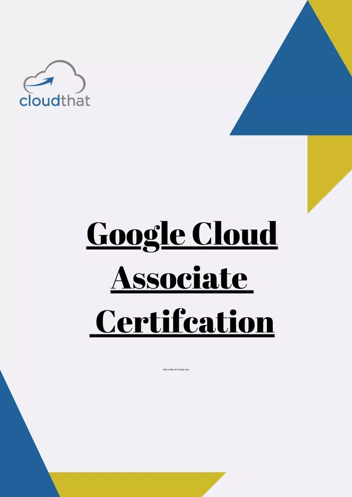 google cloud associate certifcation