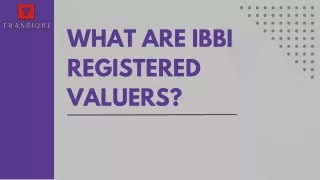 What are IBBI Registered Valuers?