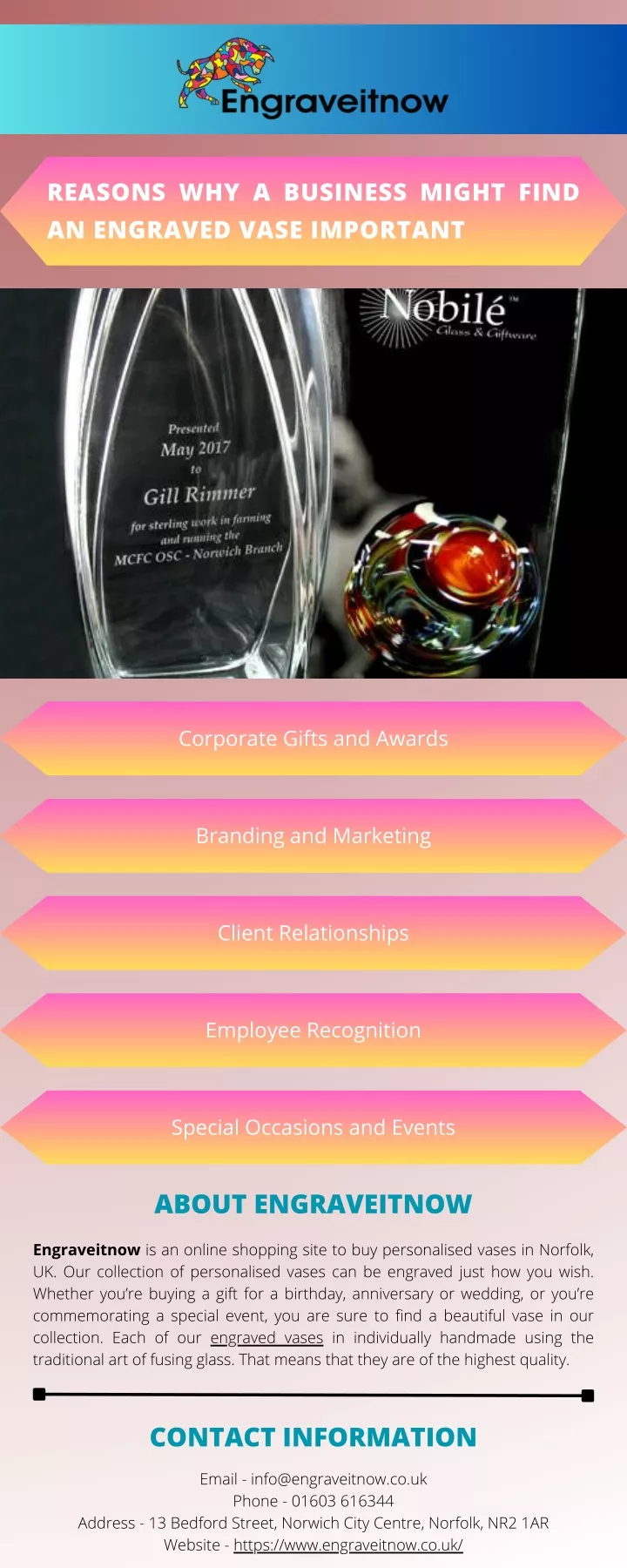 reasons why a business might find an engraved