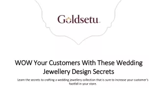 WOW Your Customers With These Wedding Jewellery Design Secrets