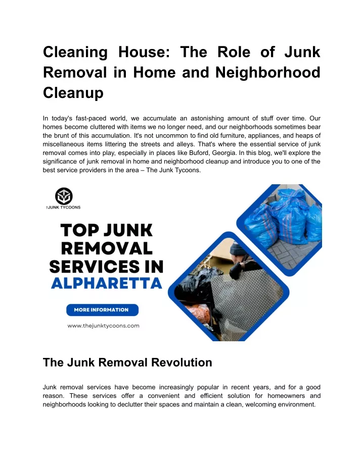 cleaning house the role of junk removal in home