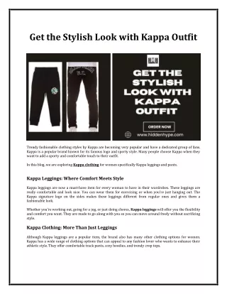 Get the Stylish Look with Kappa Outfit