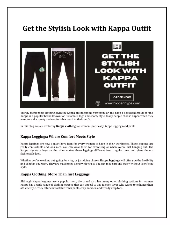 get the stylish look with kappa outfit