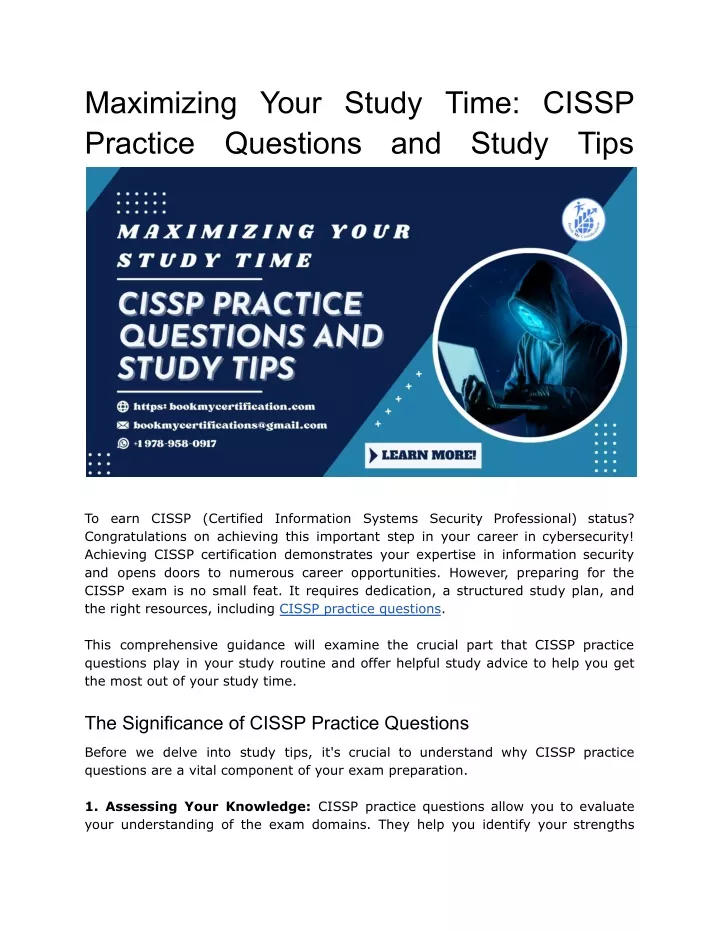 maximizing your study time cissp practice