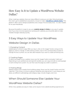 2023 - How Easy Is It to Update a WordPress Website Dallas (1)