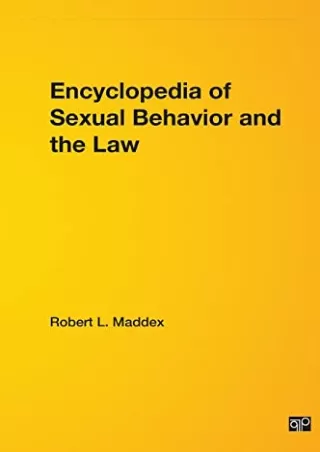 PDF KINDLE DOWNLOAD Encyclopedia of Sexual Behavior and the Law bestseller