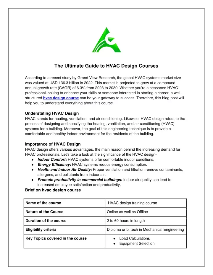 the ultimate guide to hvac design courses
