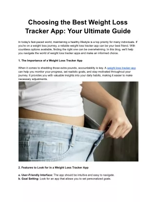 The Best Weight Loss Tracker App: How it Helps to Lose Weight? | Premier Health