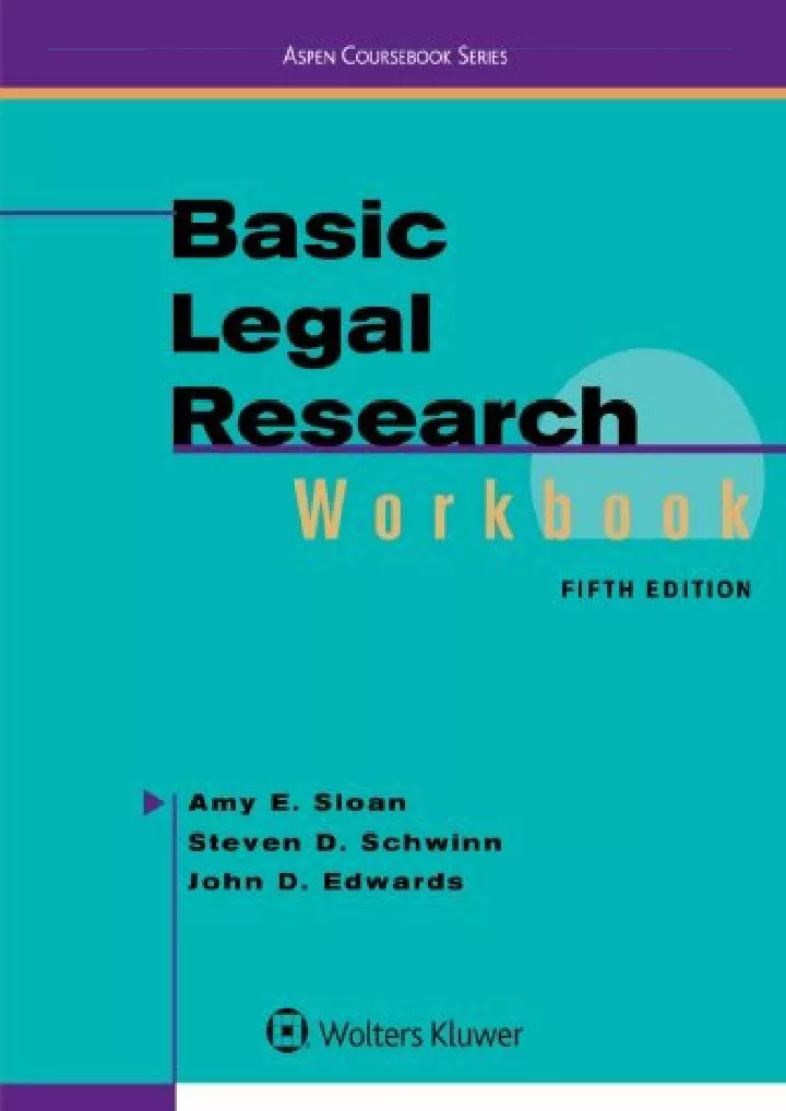 basic legal research workbook aspen coursebook