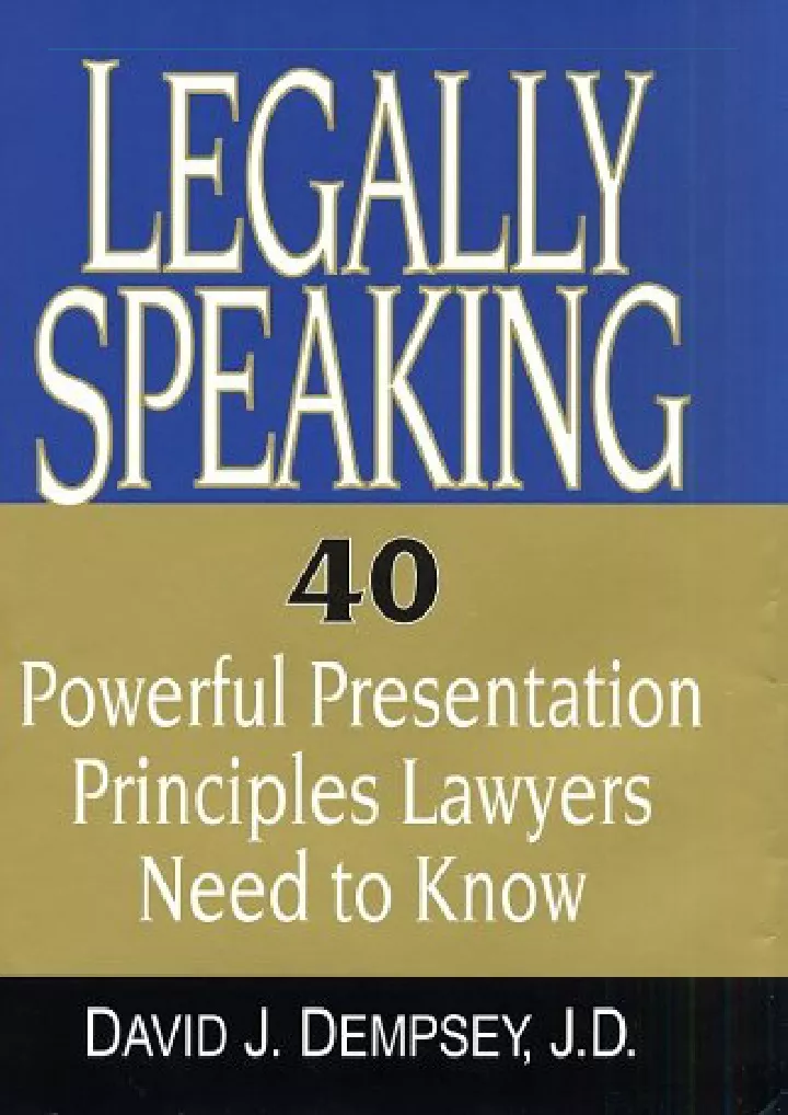 legally speaking 40 powerful presentation