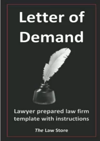 [PDF] DOWNLOAD EBOOK Letter of Demand: Lawyer Prepared Law Firm Template Wi