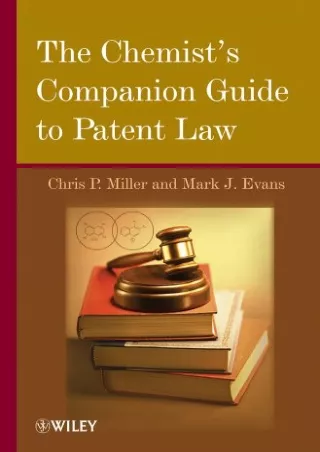 PDF The Chemist's Companion Guide to Patent Law ebooks