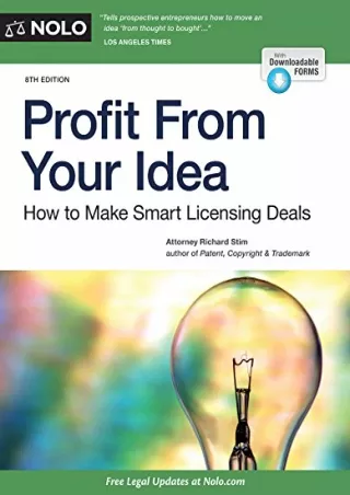 PDF KINDLE DOWNLOAD Profit From Your Idea: How to Make Smart Licensing Deal