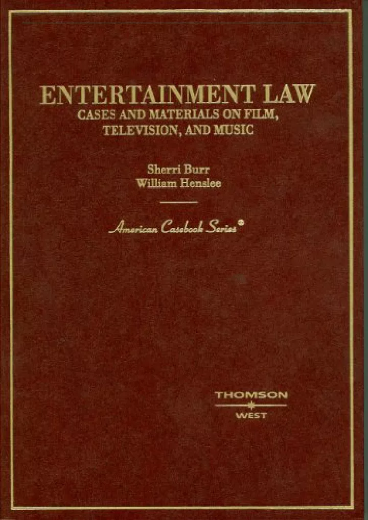 entertainment law cases and materials on film