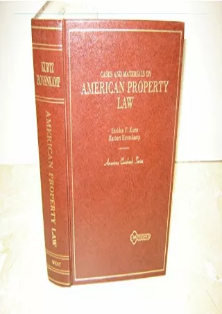 [PDF] DOWNLOAD FREE Cases and materials on American property law (American