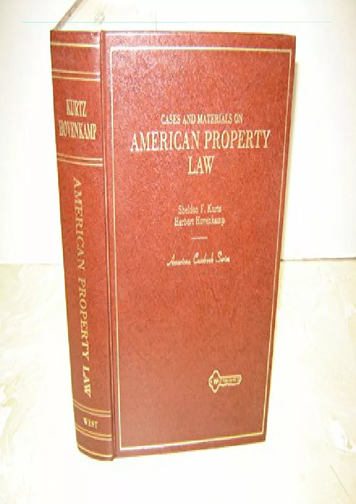 cases and materials on american property