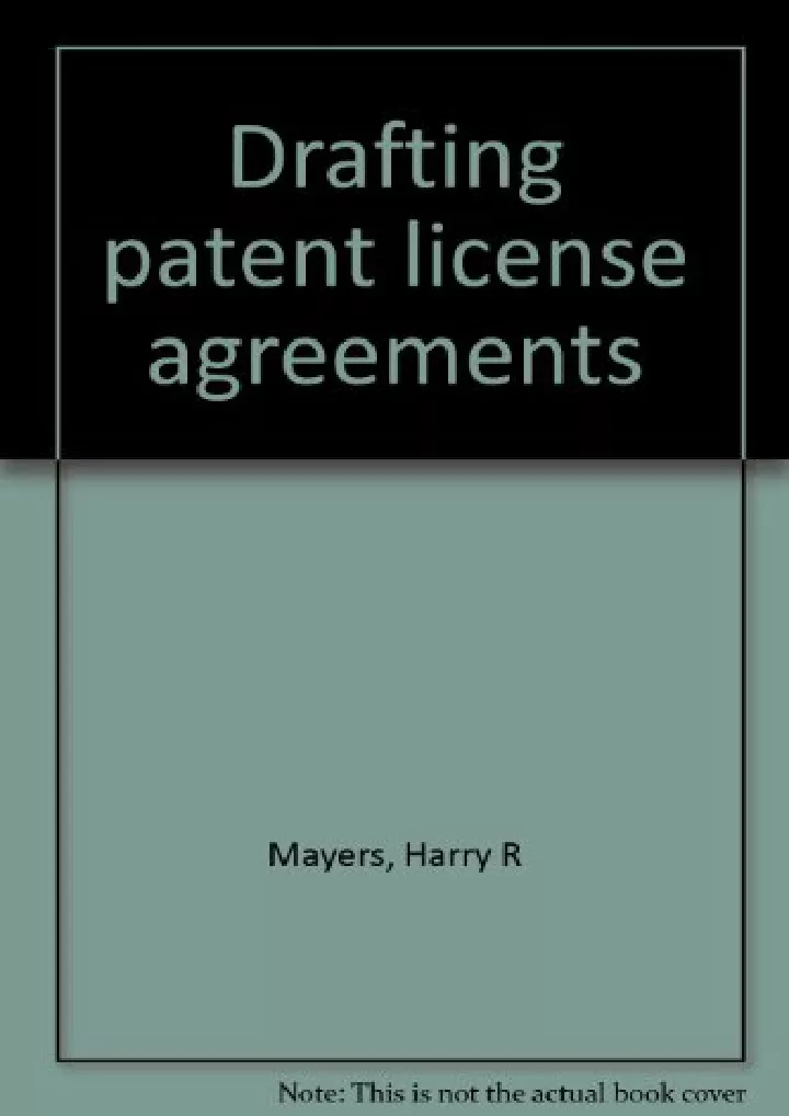 drafting patent license agreements download