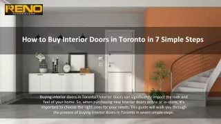How to Buy Interior Doors in Toronto in 7 Simple Steps