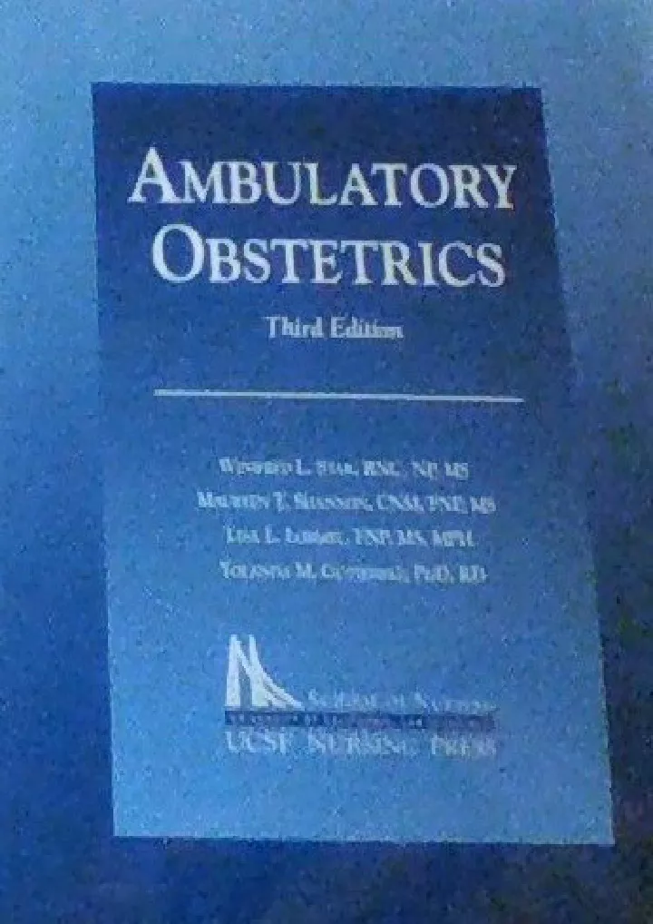 ambulatory obstetrics download pdf read