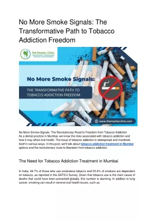 no more smoke signals the transformative path to tobacco addiction freedom