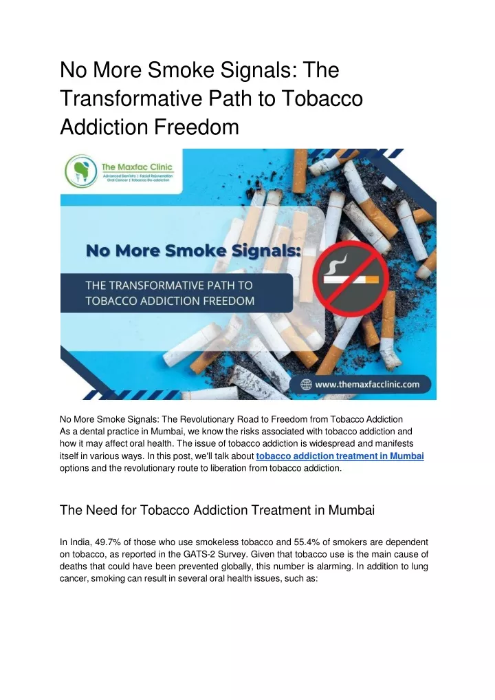 no more smoke signals the transformative path to tobacco addiction freedom