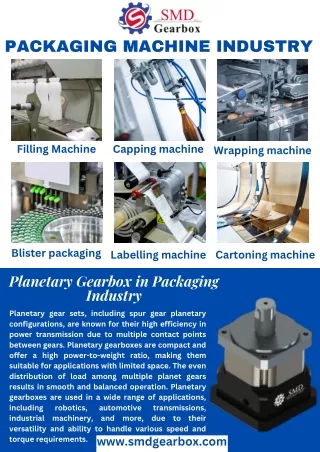 planetary gearbox in packaging industry