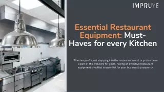 Essential Restaurant Equipment Must-Haves for every Kitchen