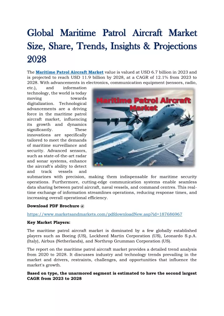 global maritime patrol aircraft market global