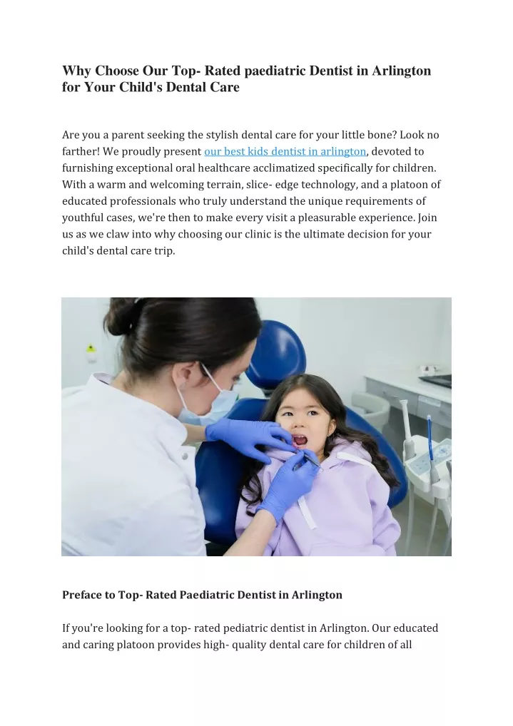 why choose our top rated paediatric dentist