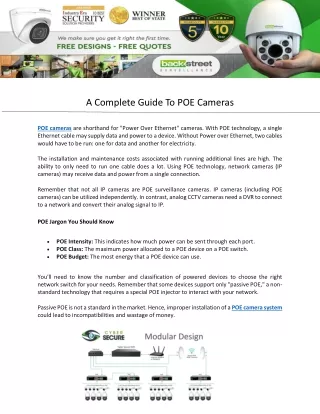 A Complete Guide To POE Cameras
