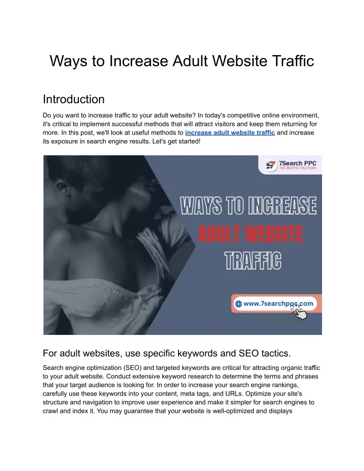 ways to increase adult website traffic