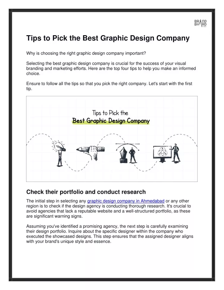 tips to pick the best graphic design company