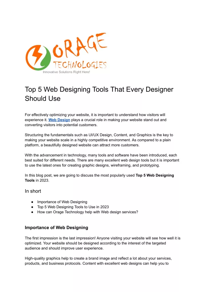 top 5 web designing tools that every designer