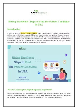 Hiring Excellence - Steps to find the perfect candidate in USA