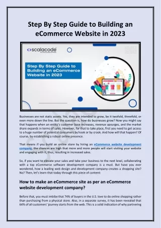 Step By Step Guide to Building an eCommerce Website in 2023